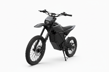 Black EM22-6 electric dirt bike on a white background, recolored to match the black reference model