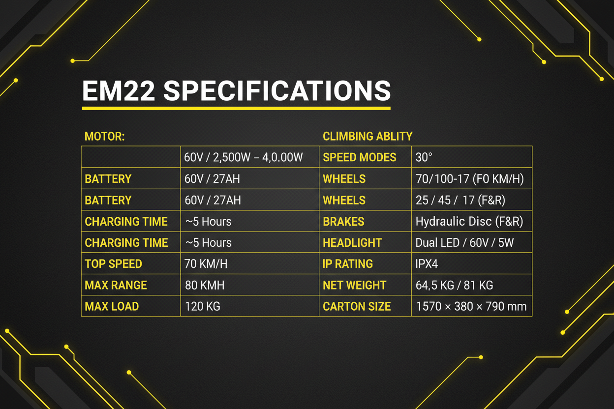 EM22 Spec Sheet